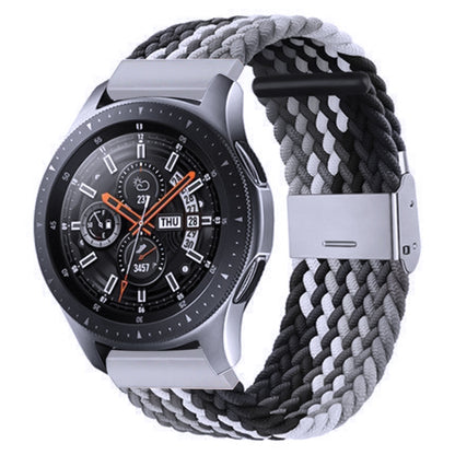 For Samsung Galaxy Watch 4 / Watch 5 20mm Nylon Braided Metal Buckle Watch Band(Z Black Gray) by bashfashion