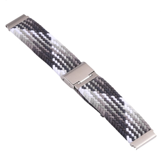 For Samsung Galaxy Watch 4 / Watch 5 20mm Nylon Braided Metal Buckle Watch Band(Z Black Gray) by bashfashion