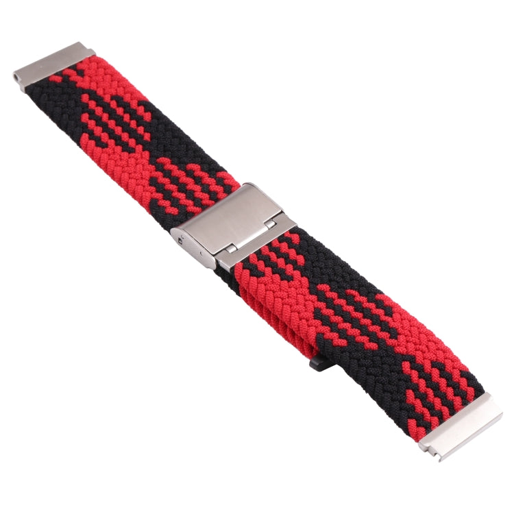 For Samsung Galaxy Watch 4 / Watch 5 20mm Nylon Braided Metal Buckle Watch Band(Z Black Red) by bashfashion