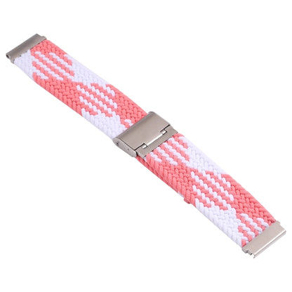 For Samsung Galaxy Watch 4 / Watch 5 20mm Nylon Braided Metal Buckle Watch Band(Z Pink White) by bashfashion