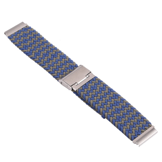 For Samsung Galaxy Watch 4 / Watch 5 20mm Nylon Braided Metal Buckle Watch Band(W Blue Green) by bashfashion