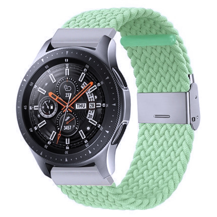 For Samsung Galaxy Watch 4 / Watch 5 20mm Nylon Braided Metal Buckle Watch Band(Light Green) by bashfashion