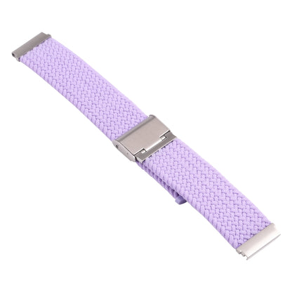 For Samsung Galaxy Watch 4 / Watch 5 20mm Nylon Braided Metal Buckle Watch Band(Light Purple) by bashfashion