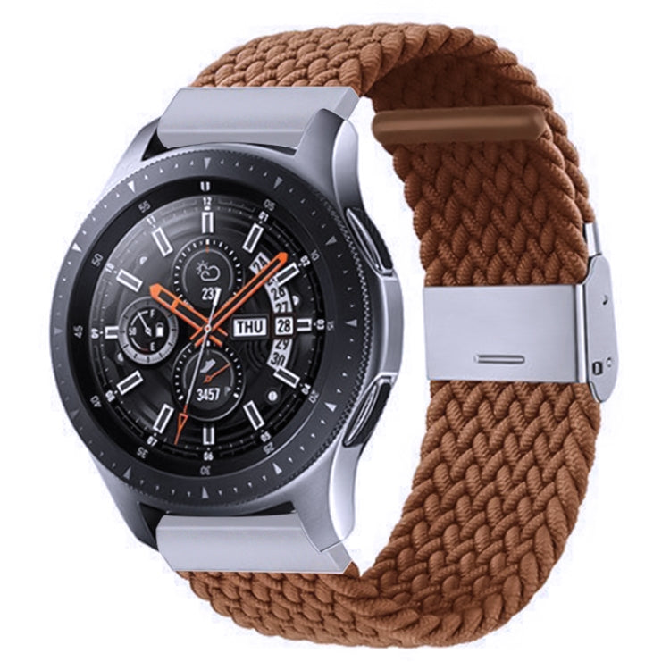 For Samsung Galaxy Watch 4 / Watch 5 20mm Nylon Braided Metal Buckle Watch Band(Coffee) by bashfashion