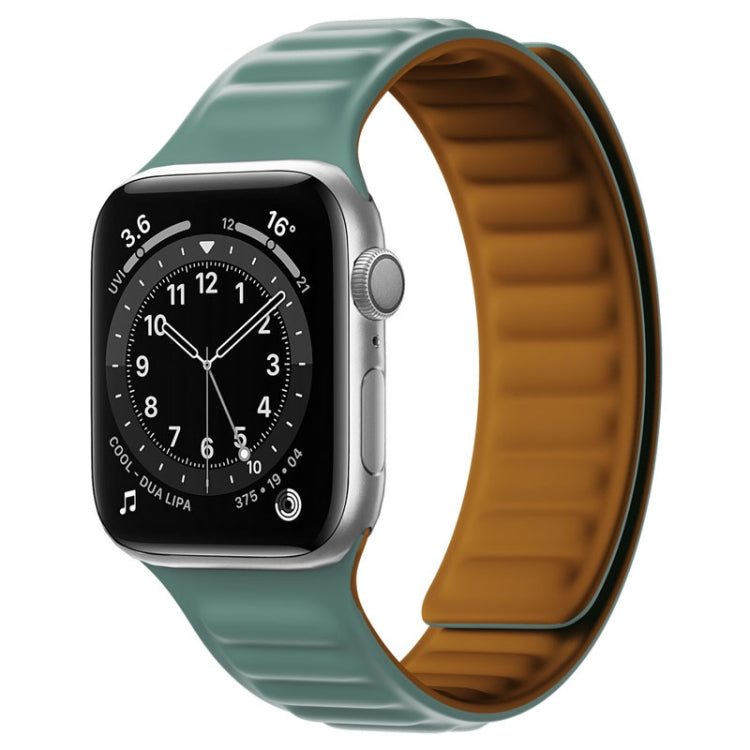 Silicone Magnetic Strap Watch Band For Apple Watch Ultra 49mm&Watch Ultra 2 49mm / Series 9&8&7 45mm / SE 3&SE 2&6&SE&5&4 44mm / 3&2&1 42mm(Pine Needle Green) by bashfashion