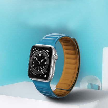 Silicone Magnetic Strap Watch Band For Apple Watch Ultra 49mm&Watch Ultra 2 49mm / Series 9&8&7 45mm / SE 3&SE 2&6&SE&5&4 44mm / 3&2&1 42mm(Gray) by bashfashion