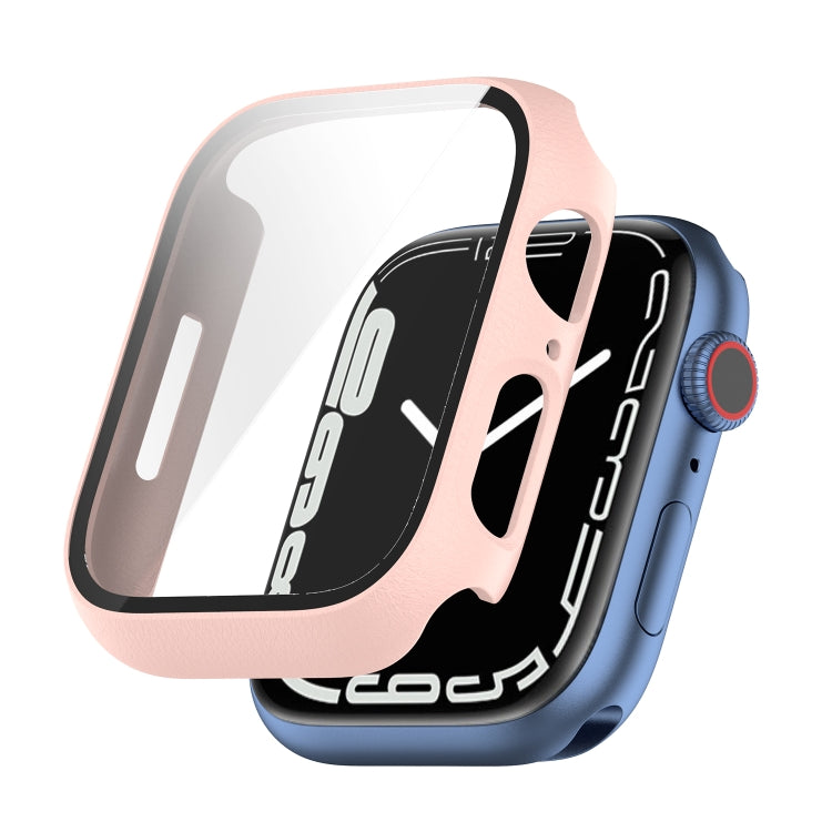 Shockproof PC Protective Case with Tempered Glass Film For Apple Watch Series 9 / 8 / 7 45mm(pink) by bashfashion