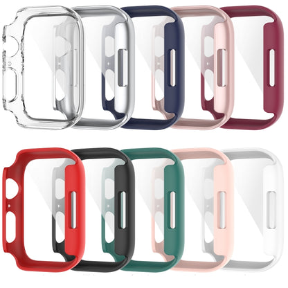 Shockproof PC Protective Case with Tempered Glass Film For Apple Watch Series 9 / 8 / 7 41mm(pink) by bashfashion