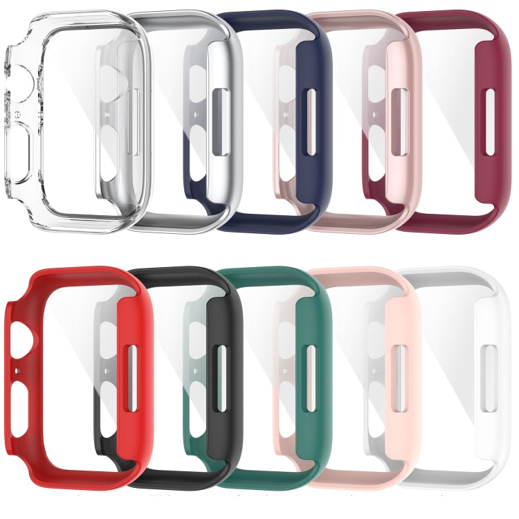 Shockproof PC Protective Case with Tempered Glass Film For Apple Watch Series 9 / 8 / 7 41mm(white) by bashfashion