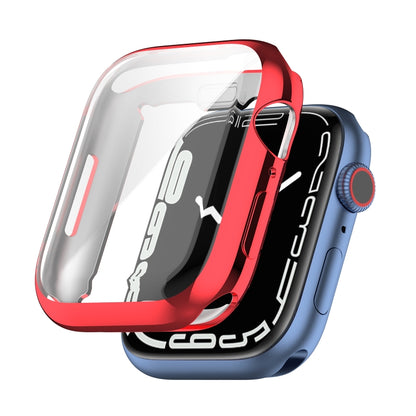Shockproof TPU Full Protective Shell with Protective Film For Apple Watch Series 9 / 8 / 7 45mm(Red) by bashfashion