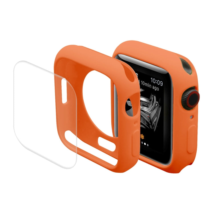 ENKAY Hat-Prince Protective TPU Watch Case + Full Coverage PET Screen Protector Film For Apple Watch Series 9 / 8 / 7 41mm(Orange) by ENKAY