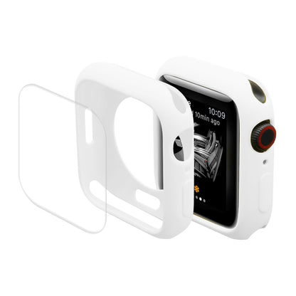 ENKAY Hat-Prince Protective TPU Watch Case + Full Coverage PET Screen Protector Film For Apple Watch Series 9 / 8 / 7 45mm(White) by ENKAY