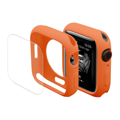 ENKAY Hat-Prince Protective TPU Watch Case + Full Coverage PET Screen Protector Film For Apple Watch Series 9 / 8 / 7 45mm(Orange) by ENKAY