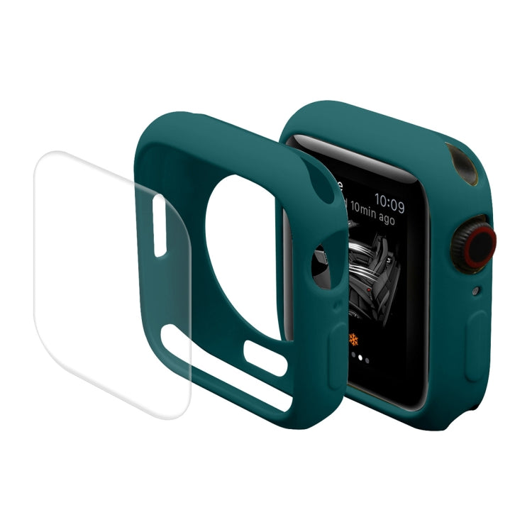 ENKAY Hat-Prince Protective TPU Watch Case + Full Coverage PET Screen Protector Film For Apple Watch Series 9 / 8 / 7 45mm(Dark Green) by ENKAY
