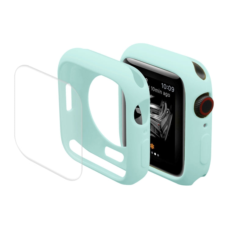ENKAY Hat-Prince Protective TPU Watch Case + Full Coverage PET Screen Protector Film For Apple Watch Series 9 / 8 / 7 45mm(Light Blue) by ENKAY