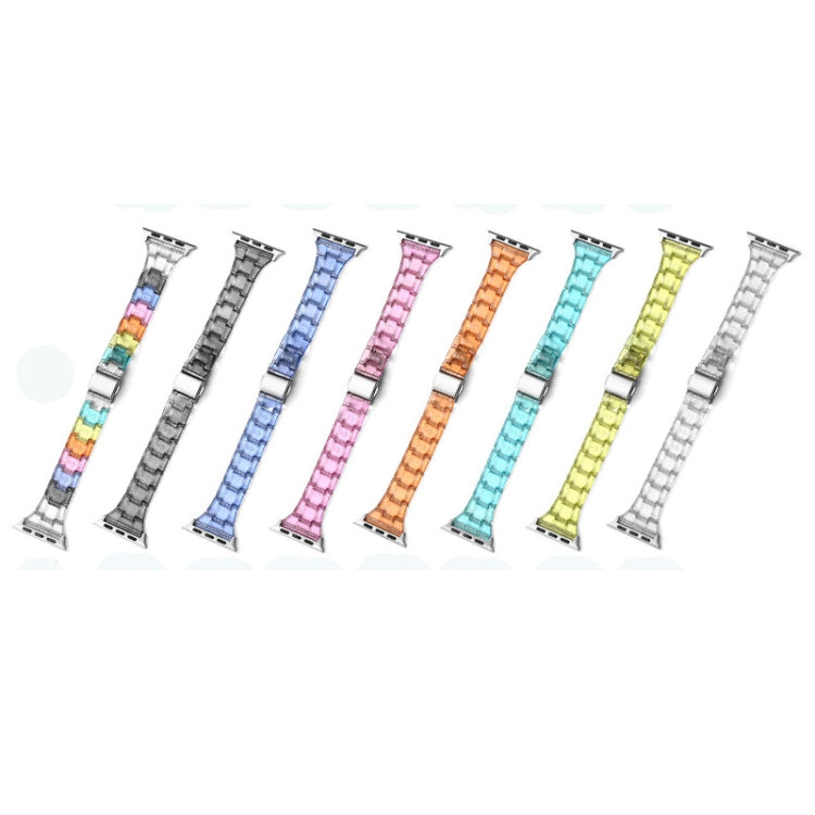 Candy Color Three-Bead Small Waist Strap For Apple Watch Series 9&8&7 41mm / SE 3&SE 2&6&SE&5&4 40mm / 3&2&1 38mm(Black) by bashfashion