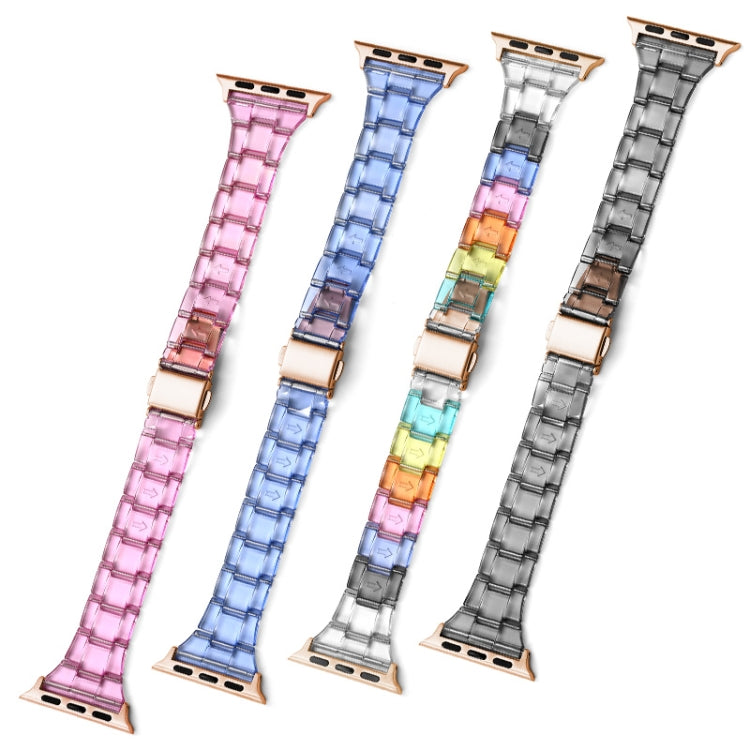 Candy Color Three-Bead Small Waist Strap For Apple Watch Series 9&8&7 41mm / SE 3&SE 2&6&SE&5&4 40mm / 3&2&1 38mm(Black) by bashfashion