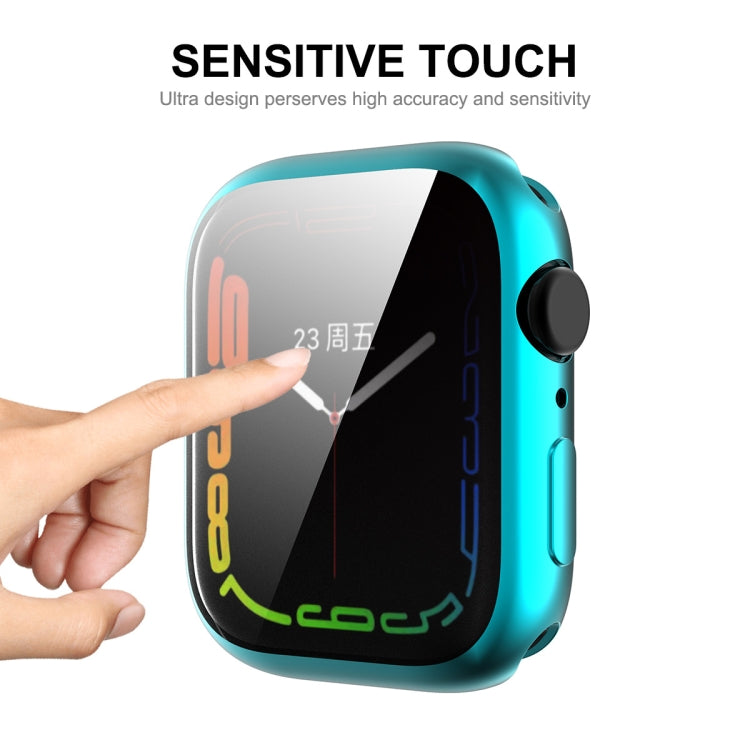 For Apple Watch Series 9 / 8 / 7 41mm ENKAY Hat-Prince Electroplated TPU Case(Cyan) by ENKAY