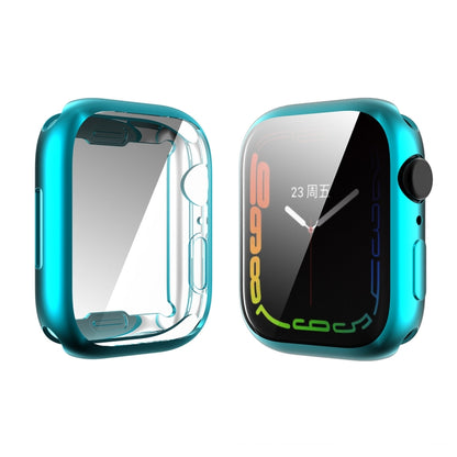 For Apple Watch Series 9 / 8 / 7 45mm ENKAY Hat-Prince Electroplated TPU Case(Cyan) by ENKAY