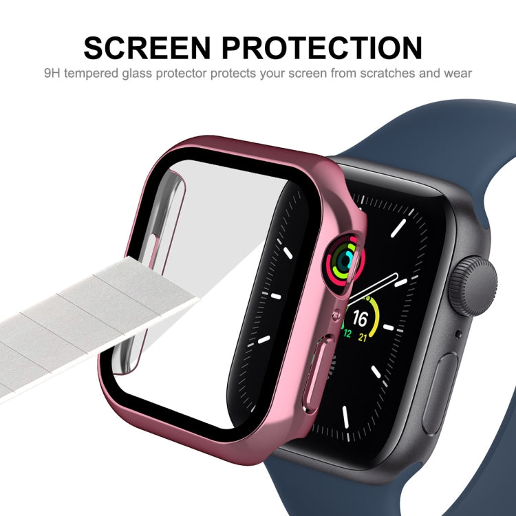For Apple Watch Series 9 / 8 / 7 41mm ENKAY Hat-Prince 2 in 1 PC Frame + 9H Tempered Glass Case(Pink) by ENKAY