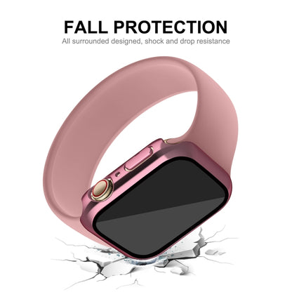 For Apple Watch Series 9 / 8 / 7 41mm ENKAY Hat-Prince 2 in 1 PC Frame + 9H Tempered Glass Case(Pink) by ENKAY
