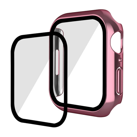 For Apple Watch Series 9 / 8 / 7 41mm ENKAY Hat-Prince 2 in 1 PC Frame + 9H Tempered Glass Case(Rose Gold) by ENKAY
