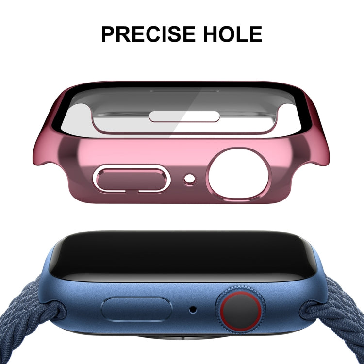 For Apple Watch Series 9 / 8 / 7 41mm ENKAY Hat-Prince 2 in 1 PC Frame + 9H Tempered Glass Case(Rose Gold) by ENKAY