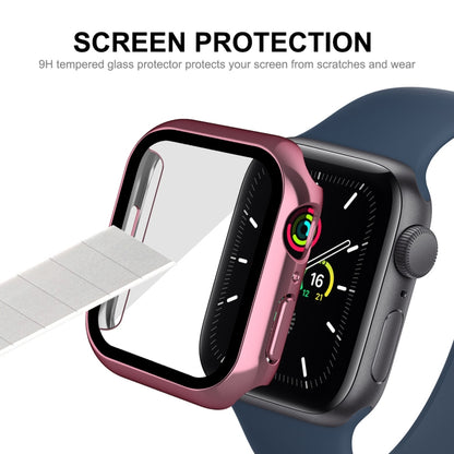 For Apple Watch Series 9 / 8 / 7 41mm ENKAY Hat-Prince 2 in 1 PC Frame + 9H Tempered Glass Case(Rose Gold) by ENKAY