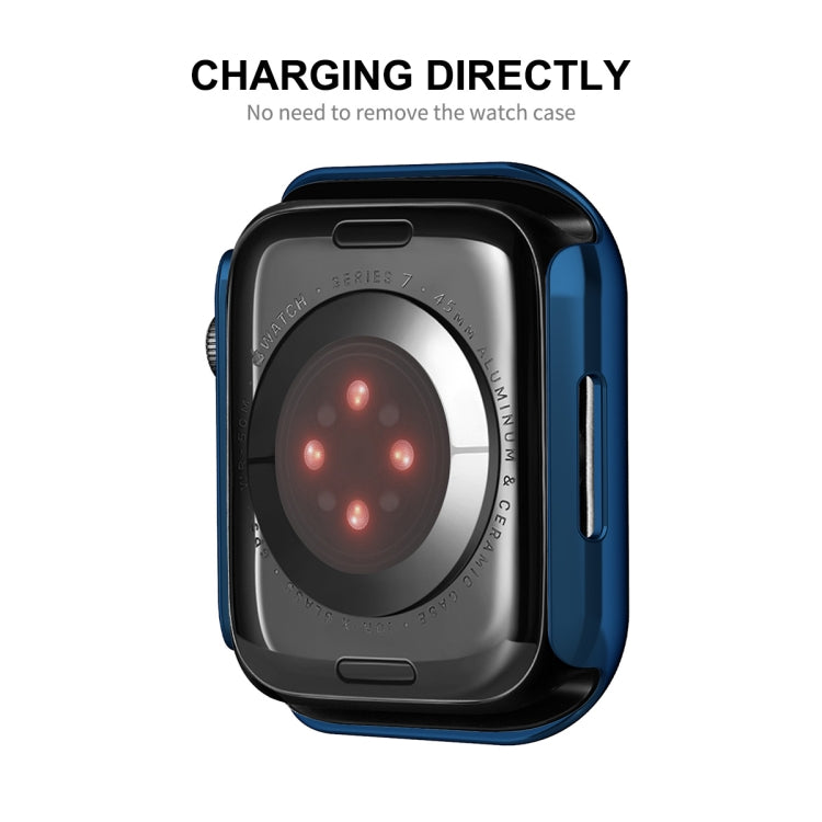 For Apple Watch Series 9 / 8 / 7 41mm ENKAY Hat-Prince 2 in 1 PC Frame + 9H Tempered Glass Case(Royal Blue) by ENKAY