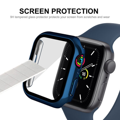 For Apple Watch Series 9 / 8 / 7 41mm ENKAY Hat-Prince 2 in 1 PC Frame + 9H Tempered Glass Case(Royal Blue) by ENKAY