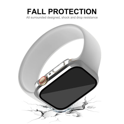 For Apple Watch Series 9 / 8 / 7 41mm ENKAY Hat-Prince 2 in 1 PC Frame + 9H Tempered Glass Case(Silver) by ENKAY