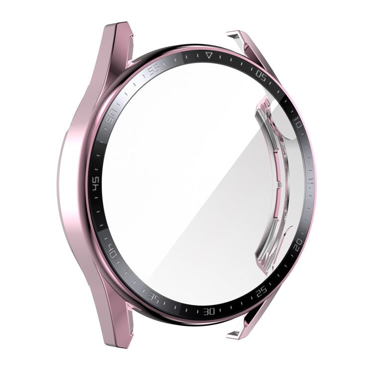 For Huawei Watch GT 3 46mm ENKAY PC Frame + Tempered Glass Protector Case With Scale(Pink) by ENKAY