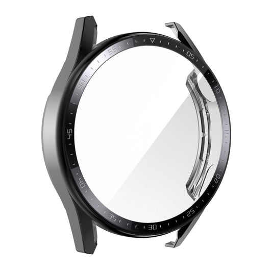 For Huawei Watch GT 3 46mm ENKAY PC Frame + Tempered Glass Protector Case With Scale(Black) by ENKAY