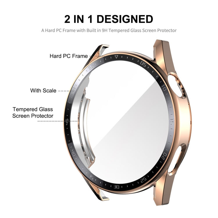 For Huawei Watch GT 3 46mm ENKAY PC Frame + Tempered Glass Protector Case With Scale(Transparent) by ENKAY