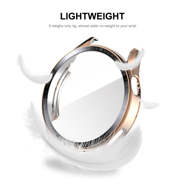 For Huawei Watch GT 3 46mm ENKAY PC Frame + Tempered Glass Protector Case With Scale(Silver) by ENKAY