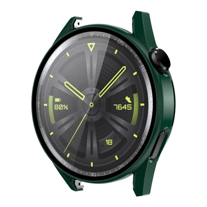 For Huawei Watch GT 3 42mm ENKAY Matte PC Frame + Tempered Glass Protector Case(Dark Green) by ENKAY