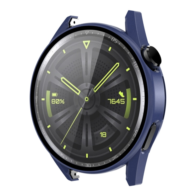 For Huawei Watch GT 3 42mm ENKAY Matte PC Frame + Tempered Glass Protector Case(Dark Blue) by ENKAY