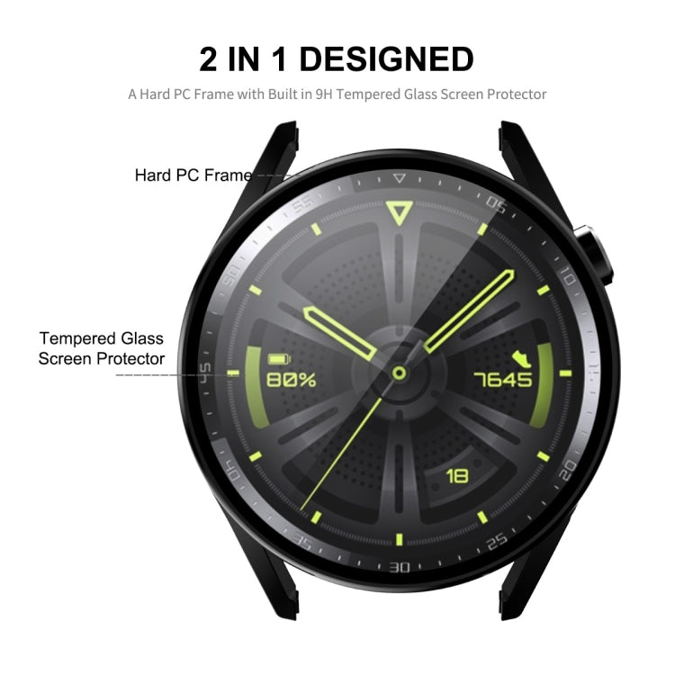 For Huawei Watch GT 3 46mm ENKAY Matte PC Frame + Tempered Glass Protector Case(Transparent) by ENKAY