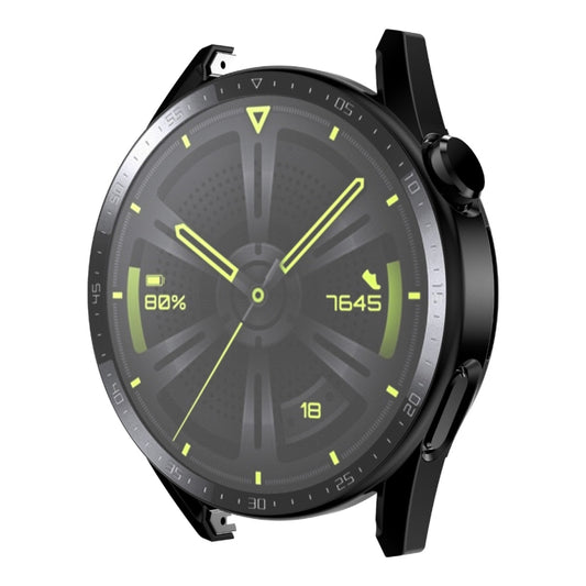 For Huawei Watch GT 3 46mm ENKAY Matte PC Frame + Tempered Glass Protector Case With Scale(Black) by ENKAY