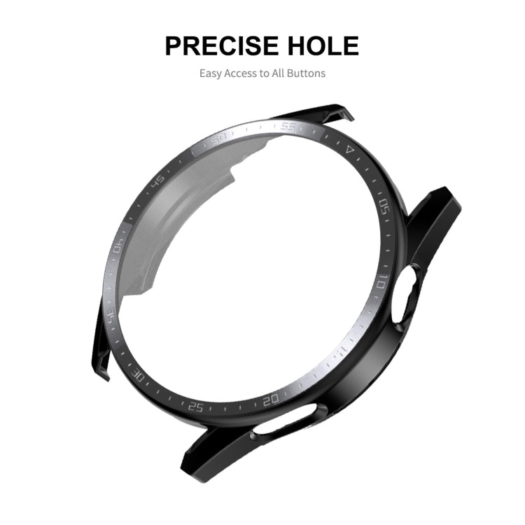 For Huawei Watch GT 3 46mm ENKAY Matte PC Frame + Tempered Glass Protector Case With Scale(Black) by ENKAY