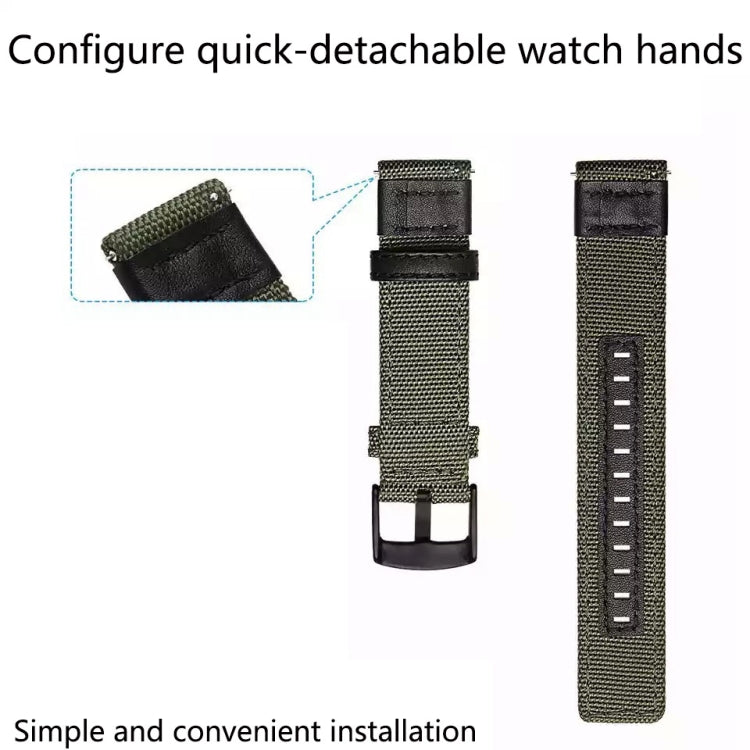 For Samsung Galaxy Watch4 40mm Wear-Resistant Canvas Watch Band(Khaki) by bashfashion