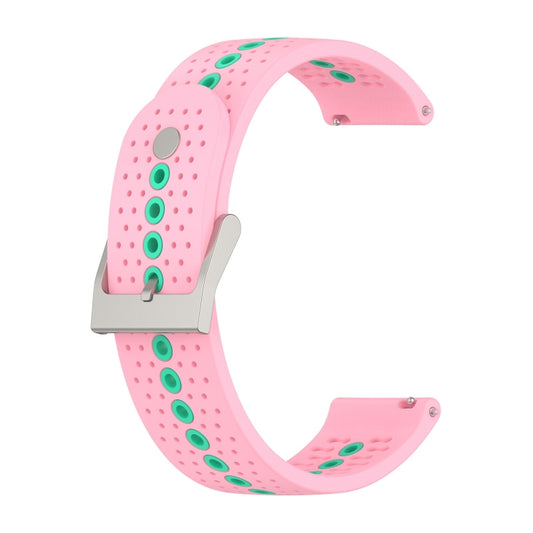 For Samsung Galaxy Watch 4 Classic 46mm Two-Color Silicone Breathable Watch Band(Pink+Water Duck) by bashfashion