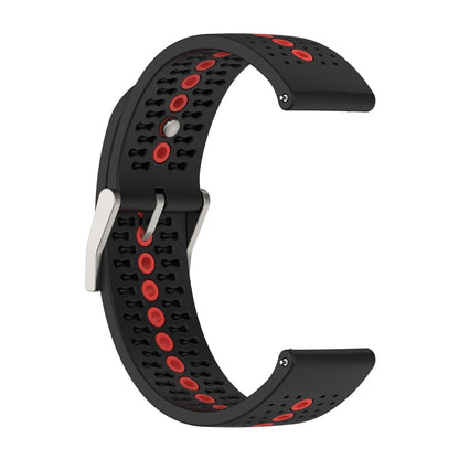 For Samsung Galaxy Gear Sport Two-Color Silicone Breathable Watch Band(Black+Orange) by bashfashion