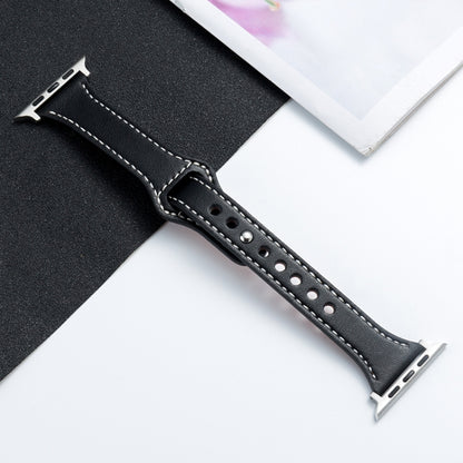 Microfiber Leather Watch Band For Apple Watch Series 7 41mm / 6&SE&5&4 40mm / 3&2&1 38mm(Black) by bashfashion