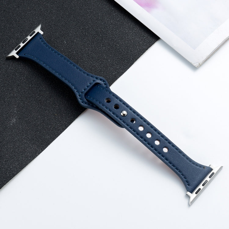 Microfiber Leather Watch Band For Apple Watch Ultra 49mm&Watch Ultra 2 49mm / Series 9&8&7 45mm / SE 3&SE 2&6&SE&5&4 44mm / 3&2&1 42mm(Dark Blue) by bashfashion