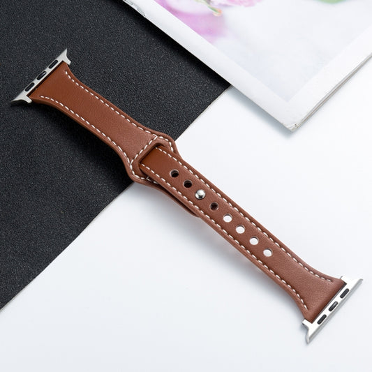Microfiber Leather Watch Band For Apple Watch Ultra 49mm&Watch Ultra 2 49mm / Series 9&8&7 45mm / SE 3&SE 2&6&SE&5&4 44mm / 3&2&1 42mm(Brown) by bashfashion
