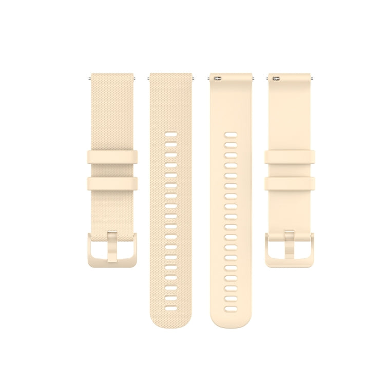 For Huawei Watch GT 42mm / 46mm 22mm Checkered Silicone Watch Band(Beige) by bashfashion