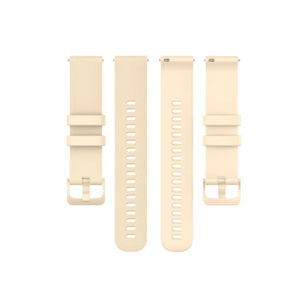 For Huawei Watch GT 42mm / 46mm 22mm Checkered Silicone Watch Band(Beige) by bashfashion