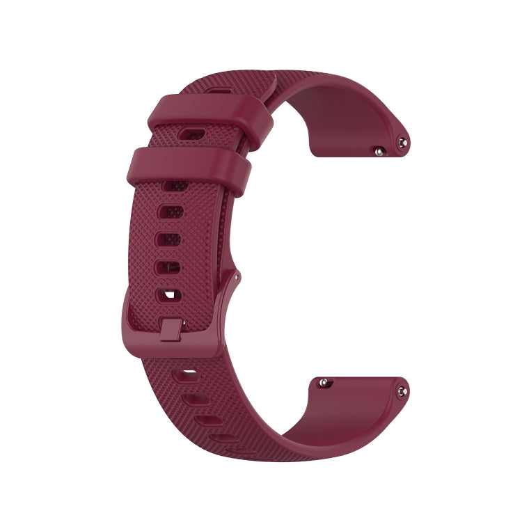For Samsung Galaxy Watch Active 2 40mm / 44mm 20mm Checkered Silicone Watch Band(Wine red) by bashfashion