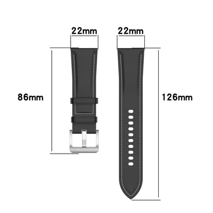 For Samsung Galaxy Watch 3 45mm Calf Texture Sewing Thread Watch Band(Black) by bashfashion